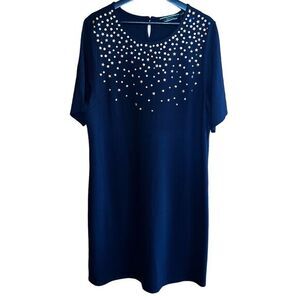 C Wonder Midi‎ Dress Womens 16 Black Embellished Jersey Knit